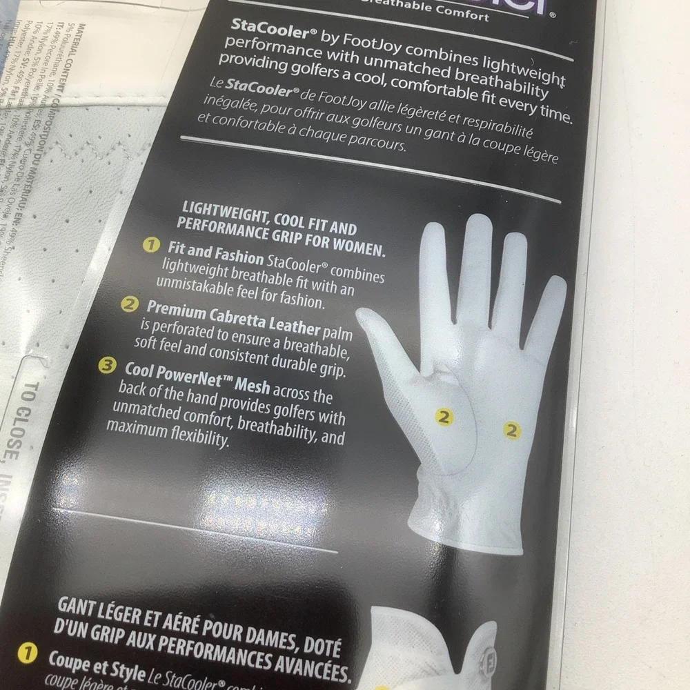 FootJoy FJ Womens StaCooler‎ Left Hand Golf Glove For Right Handed Player Size S